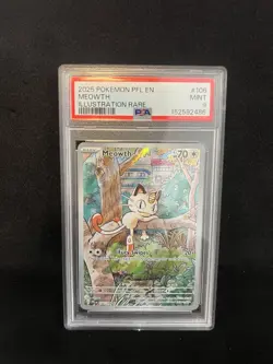Meowth 106/094 Illustration Rare Pfl En-phantasmal Flames Pokemon PSA 9 - Image 1