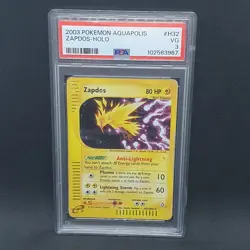 Zapdos H32/H32 Aquapolis Holo Rare PSA 3 Pokemon card TCG WOTC vintage - Image 1