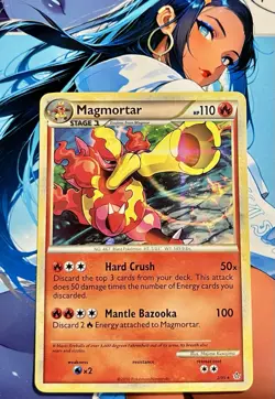2010 Pokemon MAGMORTAR Unleashed Set HOLO RARE HG&SS Card 2/95 Swirl - Image 1