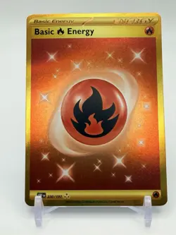 Pokemon 2023 SV Obsidian Flames OBF Gold Basic Fire Energy #230/197 - Image 1