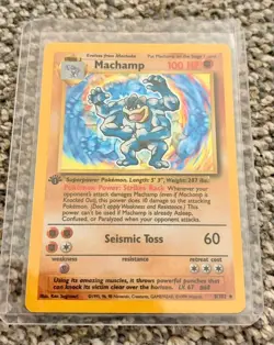 Pokemon TCG Machamp 8/102 Base Set 1st Edition Holo Rare Vintage WOTC 1999 LP - Image 4