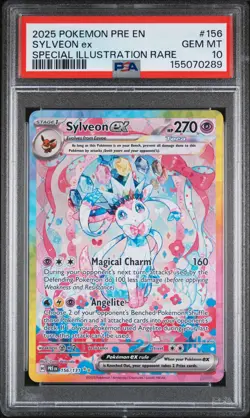 2025 POKEMON PRE EN-PRISMATIC EVOLUTIONS #156 SYLVEON EX PSA 10 - Image 1