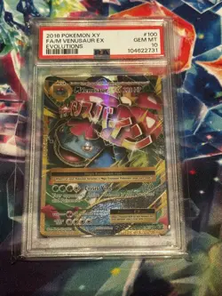 2016 POKEMON XY EVOLUTIONS #100 FULL ART/M VENUSAUR EX PSA 10 - Image 1