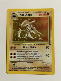 Pokemon TCG Kabutops Fossil Holo Rare Unlimited 9/62 60 HP Wizards 1999 - Image 1