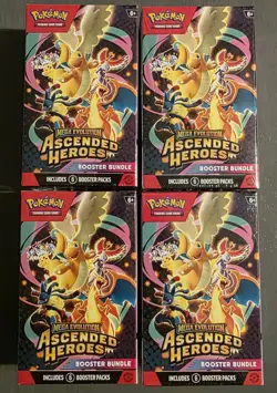 Lot Of 4- Pokemon TCG Mega Evolution Ascended Heroes Booster Bundle - Image 1