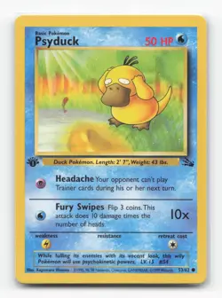 Pokemon TCG - Psyduck 53/62 Moderately Played Common Fossil - Image 1
