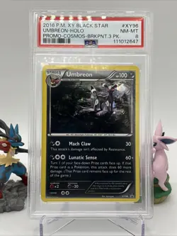 2016 POKEMON XY BLACK STAR PROMO COSMOS-BREAKPOINT 3 PACK UMBREON-HOLO PSA 8 - Image 1