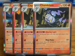 Pokemon TCG Twilight Masquerade Chandelure Holo Rare 038/167 x4 Playset - Image 1