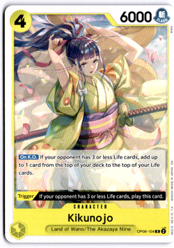 Kikunojo OP06-104 ONE PIECE Tcg Card Game NM YELLOW Reprint - Image 1