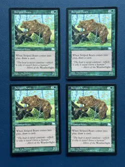 MTG 4x Striped Bears Weatherlight Magic the Gathering Card x4 - Never Played! - Image 1