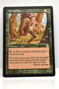 MTG, ELVISH PIPER, URZA'S DESTINY, NM, NEVER BEEN PLAYED - Image 1