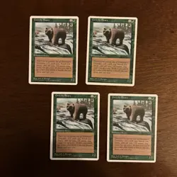 Grizzly Bears NM+ 4x NEVER PLAYED MTG 4th Fourth Ed. Magic x4 FAST SHIPPING - Image 1