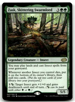 MTG Zask, Skittering Swarmlord R Jumpstart 2022 47 LP - Image 1