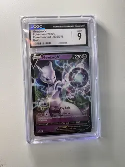 Mewtwo V CGC 9 Pokemon GO 030/078 Ultra Rare Holo English 2022 - Image 1