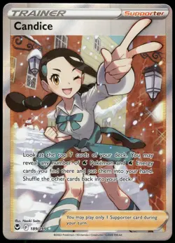 Pokemon Candice (Full Art) Ultra Rare SWSH12: Silver Tempest 189/195 NM Holo - Image 1