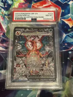 2023 POKEMON OBSIDIAN FLAMES SPECIAL ILLUSTRATION RARE #223 CHARIZARD EX PSA 8 - Image 1