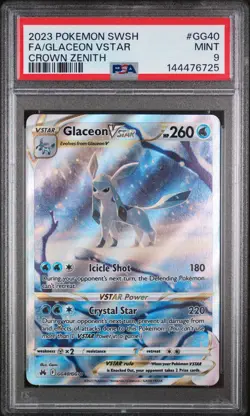 Fa/Glaceon Vstar Pokemon Sword And Shield Crown Zenith GG40 NM PSA 9 - Image 1
