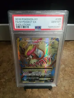 2016 Pokemon Xy Fa/M Pidgeot Ex Evolutions Psa 10 - Image 2