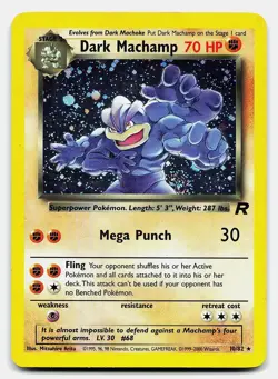 DARK MACHAMP TEAM ROCKET 10/82 LP RARE POKEMON UNLIMITED HOLO - Image 2