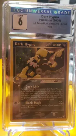 Pokemon TCG CGC 6 Ex/NM Dark Hypno 6/109 - EX Team Rocket Returns Holo Bleed - Image 1
