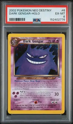 2002 POKEMON NEO DESTINY #6 DARK GENGAR-HOLO PSA 6 - Image 1