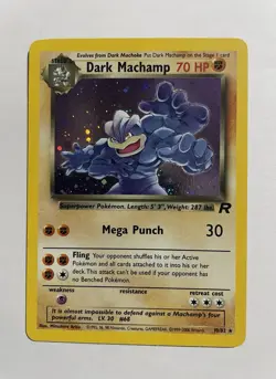 Pokemon TCG Dark Machamp Team Rocket Holo Rare Unlimited 10/82 70 HP 2000 - Image 1