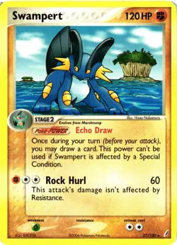 Pokemon TCG Swampert 27/100 Crystal Guardians Regular Rare LP - Image 1