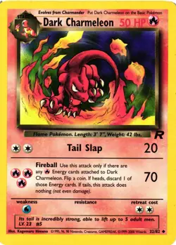 Pokemon TCG Dark Charmeleon Uncommon Unlimited Team Rocket 32/82 LP - Image 1