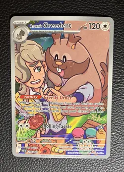 Pokemon TCG Arven's Greedent 205/182 Full Art Destined Rivals - Image 1