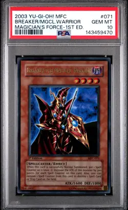 Yugioh PSA 10 Breaker the Magical Warrior MFC-071 1st Edition Ultra Rare POP 26 - Image 1