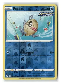 Feebas 037/203 Common Evolving Skies Pokemon Reverse Holo Near Mint - Image 1