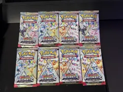 8x Pack Lot Pokemon TCG Prismatic Evolutions Booster Packs Sealed - Image 1