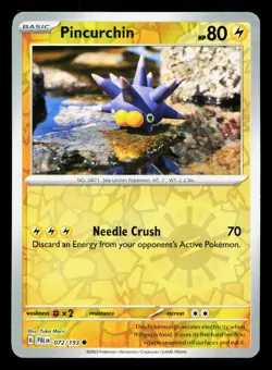 Pincurchin 072/193 Paldea Evolved NM Reverse Holo Pokemon Card TCG - Image 1