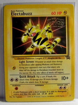 Electabuzz NM Mint Pokemon TCG 1999 Stamped WB Kids First Movie Promo NO White - Image 1