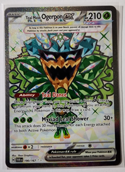 Holo Teal Mask Ogerpon ex - 190/167 Ultra Rare Twilight Masquerade Pokemon TCG - Image 1