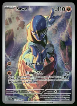 2025 Sawk 130/086 Illustration Rare Holo NM Pokemon SV: White Flare - Image 1