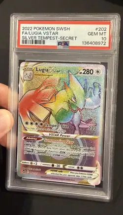 Lugia VSTAR Secret Rare 202/195 Silver Tempest Full Art PSA 10 Holo Pokemon TCG - Image 1