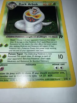 Dark Arbok 2/82 Team Rocket Pokemon TCG 60 HP Holo Rare Unlimited English - Image 3