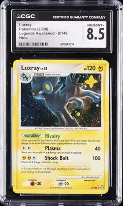 2008 POKEMON LEGENDS AWAKENED HOLO #8 LUXRAY CGC 8.5 - Image 1