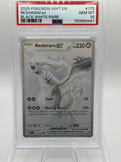 Reshiram EX #173/086 Black White Rare Pokemon White Flare PSA 10 Gem Mint💎 - Image 1