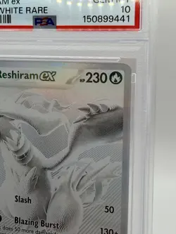Reshiram EX #173/086 Black White Rare Pokemon White Flare PSA 10 Gem Mint💎 - Image 3