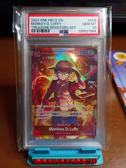 2024 One Piece EN Treasure Booster Set #006 Monkey D. Luffy PSA 10 GEM MINT - Image 1