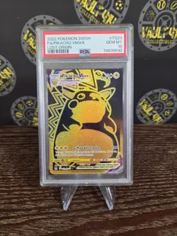 PSA 10 Pikachu Vmax TG29/TG30 Pokemon Lost Origin Holo Full Art Graded Card - Image 1
