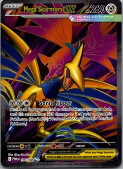 Mega Skarmory ex 106/088 Ultra Rare ME03: Perfect Order Pokemon TCG Card NM - Image 1