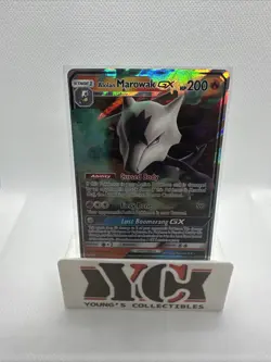 Alolan Marowak GX SM187 Sun & Moon Black Star Promo Holo Pokemon Card LP - Image 1