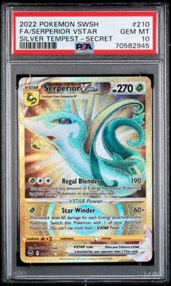 2022 Pokemon SWSH Silver Tempest Serperior VSTAR #210 Secret Full Art PSA 10 - Image 1