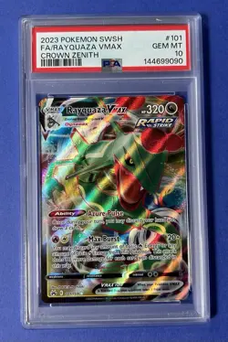 2023 Pokemon SWSH FA/Rayquaza VMax Crown Zenith #101 PSA 10 GEM MT - Image 1