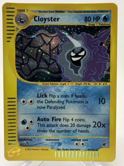 Pokemon Cloyster 8/165 Expedition Holo Rare e-Reader WOTC - Image 1