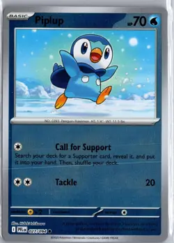 Piplup 027/094 Common Phantasmal Flames Pokemon Reverse Holo NM/M - Image 1