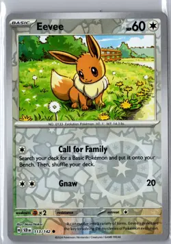 Eevee 113/142 Common Stellar Crown Pokemon Reverse Holo NM/M - Image 1